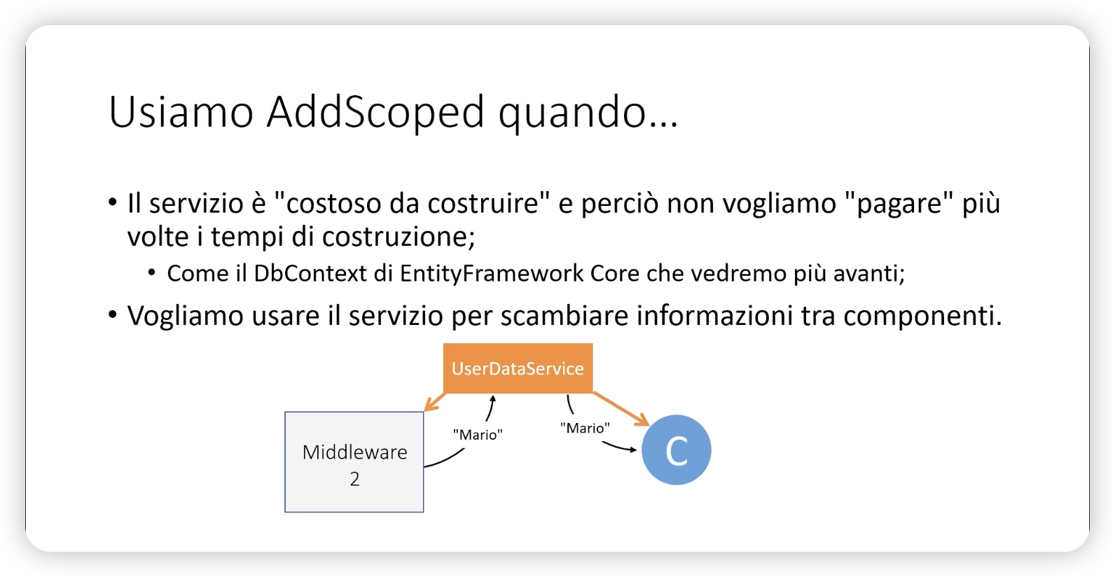 Utilizzo AddScoped Utilizzo AddScoped